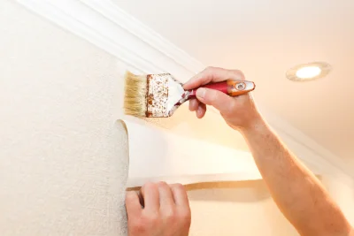 Pose de papier peint aux Mayons — revêtements muraux et toiles de verre
